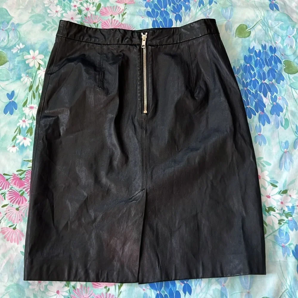 Milly Lamb Leather Skirt - 6 - Picture 8 of 11